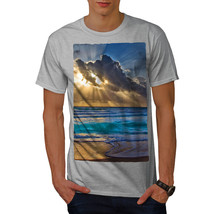 Wellcoda Nature Landscape Water Mens T-shirt, Blue Graphic Design Printed Tee - $21.56+