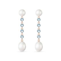 Galaxy Gold GG, 14K Solid Rose Gold Gold, Natural Aquamarine Earrings for Women, - $450.40