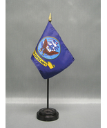 United States Navy Mini 4&quot;x6&quot; Desk Stick Flag, With Black Plastic Stand - £7.04 GBP+