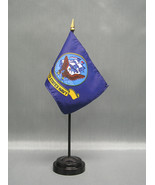 United States Navy Mini 4&quot;x6&quot; Desk Stick Flag, With Black Plastic Stand - $8.99+