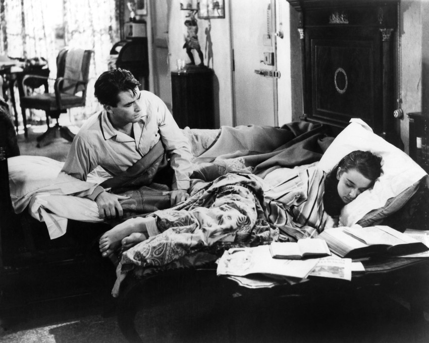 Gregory Peck and Audrey Hepburn in Roman Holiday Wake up in Bed Together 16x20 C - £54.72 GBP