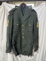 VTG U.S. Army Dress Jacket Uniform Coat w/ Patches 46XL Sgt Maj 101st Abn 1957 - £77.89 GBP