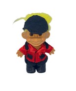 Vintage 4&quot; Russ Troll Yellow Hair with Red/Black Outfit - $209.40 MXN