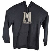Costa Mesa Mustangs Sweatshirt Hoodie Black Gold Mens Large Asics Elite - $30.08