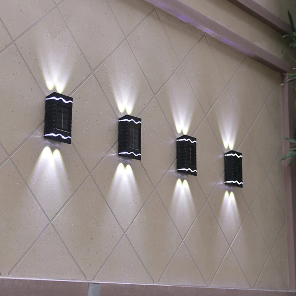 4PCS Up and Down LED Wall Lamp Solar Wall Light For Outdoor Waterproof Corridor  - £185.16 GBP