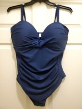 Tropical Escape Women 18 One Piece Swimsuit Navy Blue Strapped or Strapless - $33.20