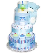 Blue Sampler Baby Diaper Cake - £111.55 GBP