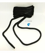 (1) ONE Black Double Braided 1/2&quot; x 20&#39; ft Boat Marine HQ Dock Line Moor... - $25.17