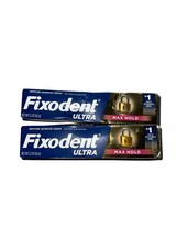 Lot Of 2 Fixodent Ultra Max Hold Denture Adhesive Cream with Food Seal 2... - $14.61