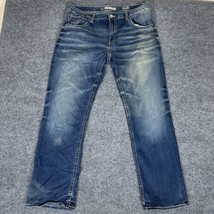 BKE Buckle Derek Jeans Mens 36R (36x31) Blue Straight Denim Pants Mid Rise Adult - $38.89