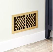 New Brushed Brass 6&quot; X 10&quot; Antique Style Brass Floor Register by Signature Hardw - £27.78 GBP