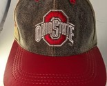Vintage 1990s NCAA Ohio State Genuine Leather Snapback Baseball Cap MADE... - $26.72