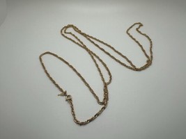 Vintage Gold Crown Trifari Chain Long Necklace 52” X 2mm - £22.00 GBP