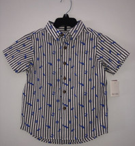 NWT! Boys Short-Sleeve button-up Striped Sailor Shirt Boys Sz XS 5 Blue ... - $8.00