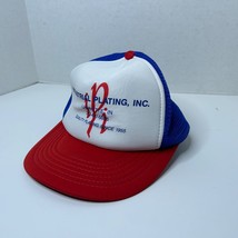 Vintage Industrial Plating Inc Trucker Hat Lafayette Indiana Blue Red Sn... - £14.97 GBP