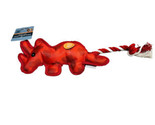 The GKC Red Dinosaur Stuffed Interactive Plush Squeaky Dog Tope Knot Toy... - £11.81 GBP