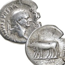 VESPASIAN / OXEN, COS VIII Roman Empire Silver Denarius Coin Rome mint. ... - $2,300.38 MXN