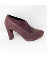 Clarks Womens Burgundy Suede Leather Slip on Pump Bootie, Size 7.5 - $25.69