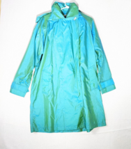 Mycra Pac Womens Raincoat Size M/L Nylon Blend Blue Green - $49.68