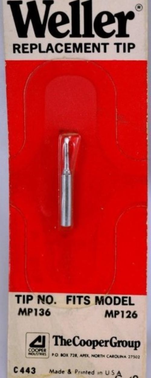 mp136 Weller single flat tip for mp126 &amp; wm120 narrow screwdriver tip si... - $7.70