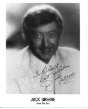 Inscribed B &amp; W, 8 by 10 inch Promo Picture-Jack Greene-Musician-Grand Ole Opry - £5.68 GBP