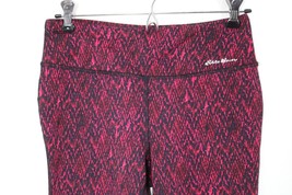 Eddie Bauer S Red Black Pattern Active Yoga Running Crop Leggings Pants - £20.17 GBP