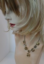 Monet (stamped) Goldtone Bib &amp; Very Sparkly Necklace Adjutable to 16&quot; - £15.48 GBP