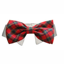 Red Cotton X&#39;mas Bow Tie with Detachable Bowtie - XXL (18 Neck Size) - £24.51 GBP+