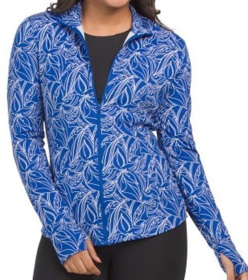 NWT TOMMY BAHAMA Royal Blue Leaf Long Sleeve Full Zip Golf Jacket L & XL