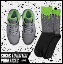 ELE Socks for J1 5 Green Bean Silver Flint Grey Chlorophyll 3 Neon 4 Shirt - £16.29 GBP