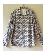 Serge Blanco Sz XL Floral Beige Navy Long Sleeve Shirt Classic Fit Italian - $662.66 MXN