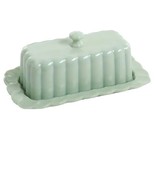 Pioneer Woman ~ Timeless Beauty ~ Jade Green ~ Glass ~ 4&quot; x 8&quot; Butter Di... - £22.37 GBP