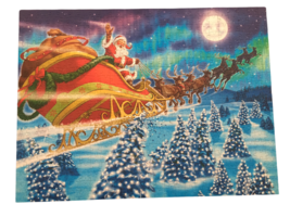 Hallmark Jigsaw Puzzle Merry Christmas to All Santa Claus Sleigh Reindee... - $12.99