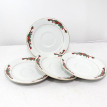 Poinsettia and Ribbons Saucers Christmas Lot of 4 Xmas - £7.02 GBP