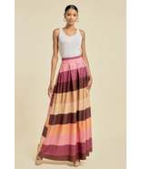 Color Block Maxi Skirt With Pockets - $86.50