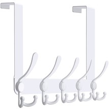 Over The Door Hook: Door Hanger Hook Rack With 5 Tri Hooks For Hanging C... - $35.99