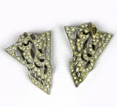 Pair of Large VIntage 1930s Art Deco Rhinestone Shoe or Fur Clips Fancy ... - £63.30 GBP