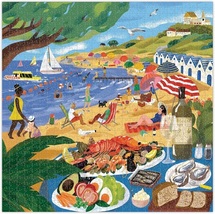 Lucia Calfapietra: Beach Umbrellas (used 1000 PC jigsaw puzzle) - $13.00