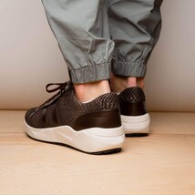 Hand painted genuine Snake and calfskin Sneaker Shoes Verona Brown image 9