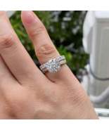 925 Silver Ring 2CT Round Solitaire Engagement Ring Set Round Diamond Ri... - $329.00 CAD