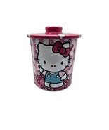 Hello Kitty Sanrio Tin Kitchen Canister Round Cookie Jar Pink White NWT - $24.99