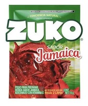 3 X Zuko Jamaica Flavor Drink Mix No Sugar Needed Makes 2 Liters - $13.81