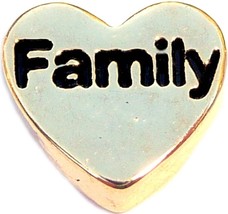 Family Goldtone Heart Floating Locket Charm - $2.42