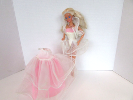 MATTEL 1989 Dance Magic Barbie Doll Pink White Detachable Skirt Earrings... - $14.80