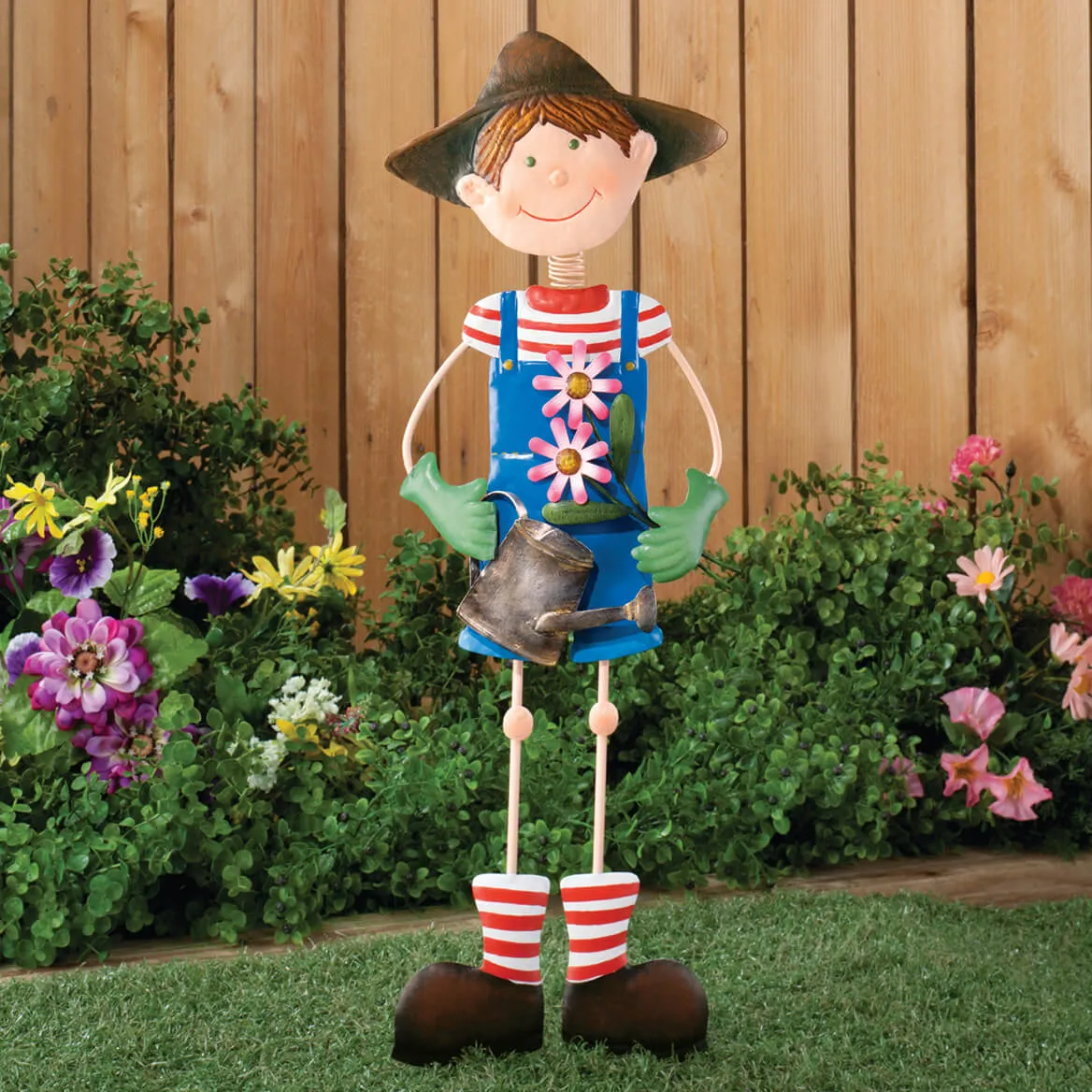 Adorable Gardening BOY or GIRL Yard Stake Metal Outdoor Spring Lawn Home Decor - $34.83 - $68.68