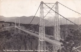 Royal Gorge Colorado CO Suspension Bridge Real Photo RPPC 1952 Postcard D13 - $2.99