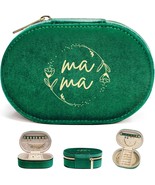new GREEN VELVET MAMA Travel Jewelry Box Mother&#39;s Day Gift Mom Storage Case - $27.64 CAD