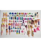 Polly Pocket Huge Lot Dolls Clothes Swimsuits Dresses Coats Tops Jackets - £102.46 GBP