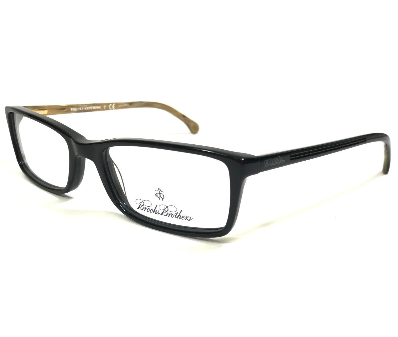 Brooks Brothers Eyeglasses Frames BB2009 6053 Black Brown Rectangular 52-17-140 - $46.59