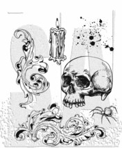 Tim Holtz Cling Stamps 7&quot;X8.5&quot;-Foreboding CMS-470 - £21.24 GBP